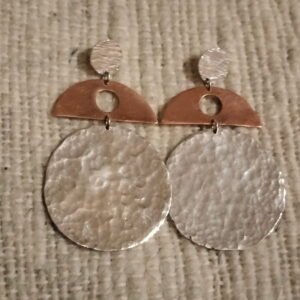 Hand-made Earrings -Copper + silver